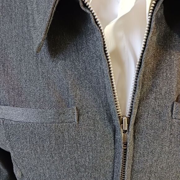 EXPRESS Moto Jacket Collar Neckline Zip Front Button Cuffs Pockets Gray Size S - Picture 3 of 9